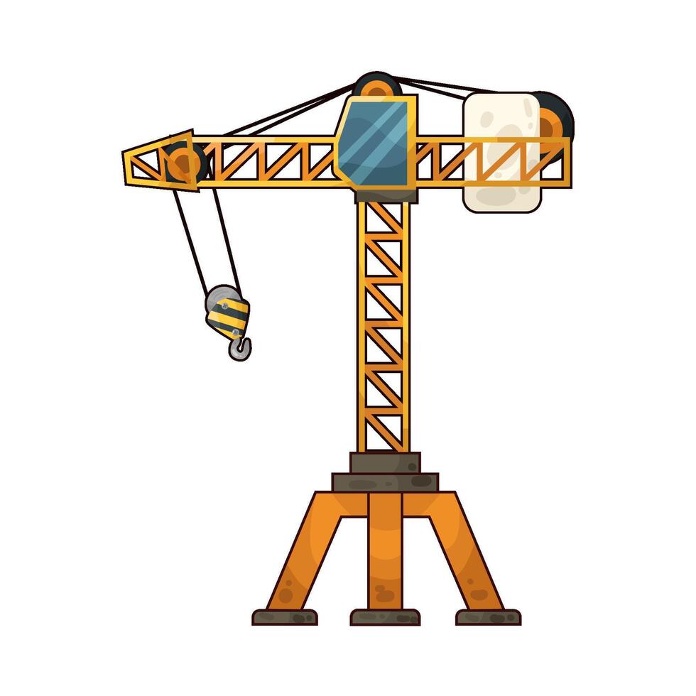 Illustration of tower crane vector