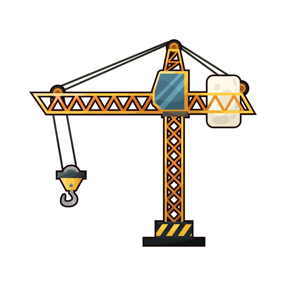 Illustration of tower crane vector