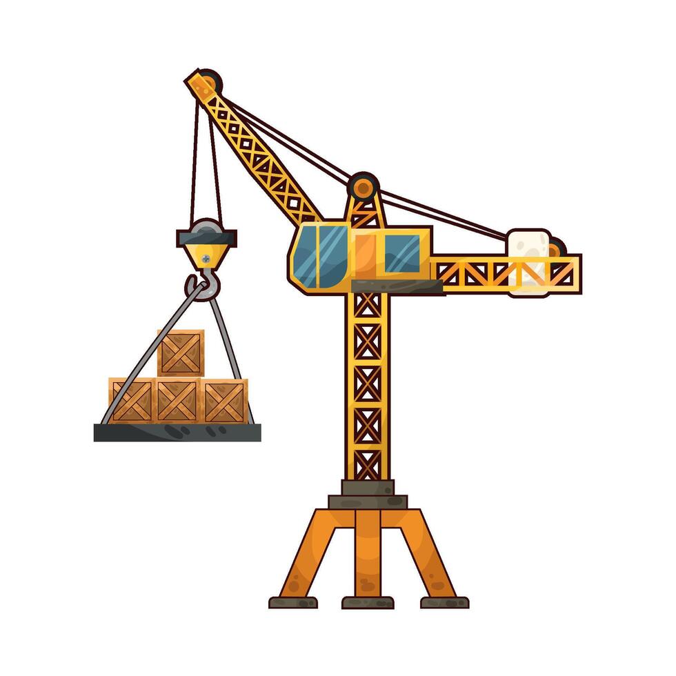 Illustration of tower crane vector