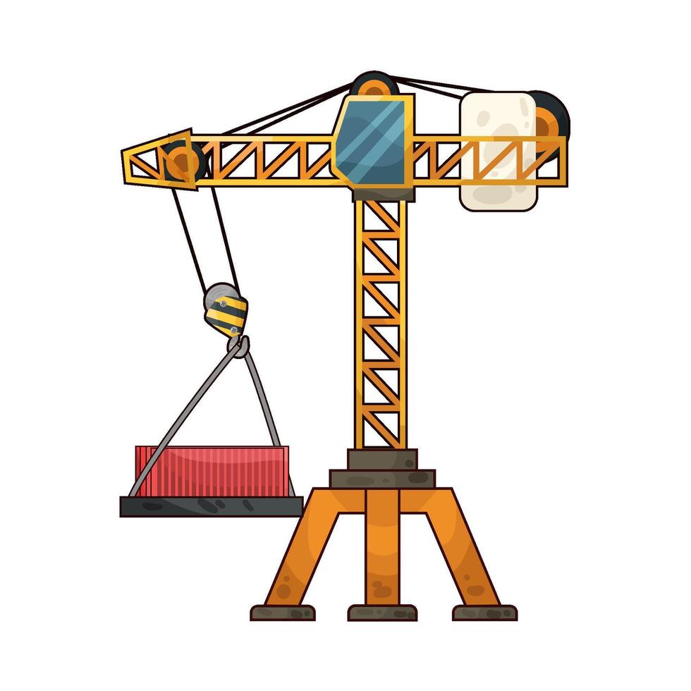 Illustration of tower crane vector