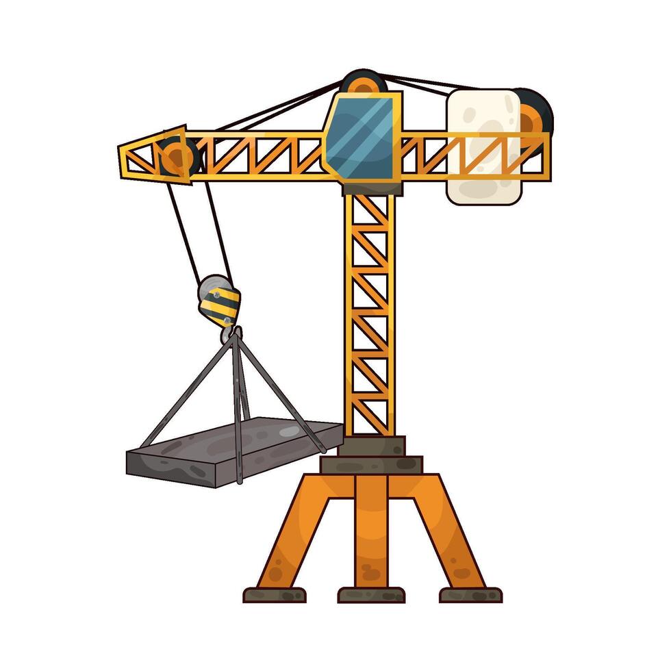 Illustration of tower crane vector