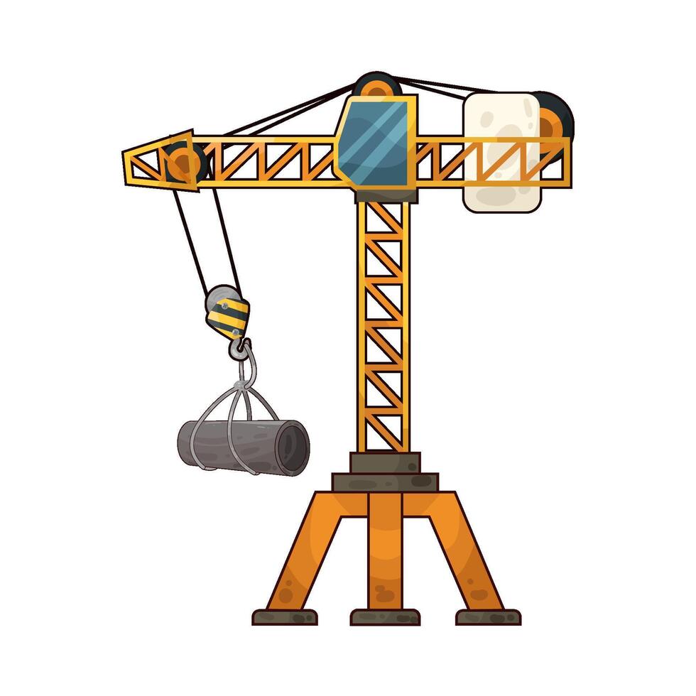 Illustration of tower crane vector