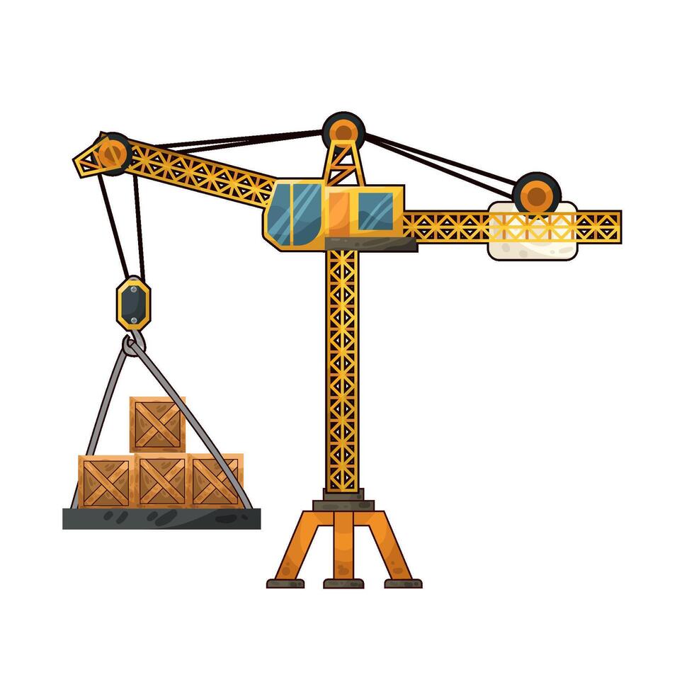Illustration of tower crane vector