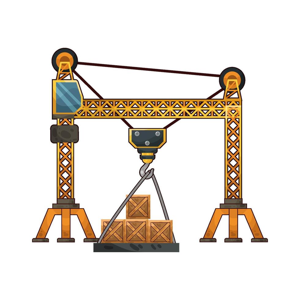 Illustration of tower crane vector