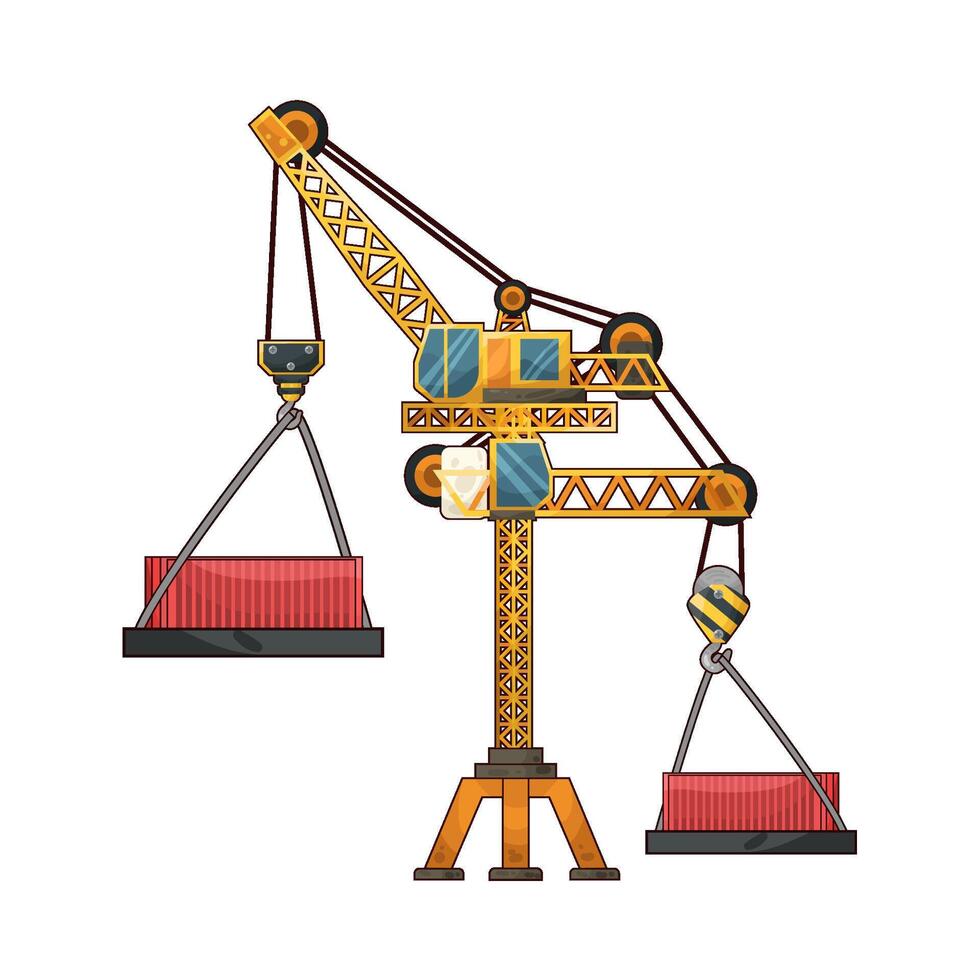 Illustration of tower crane vector