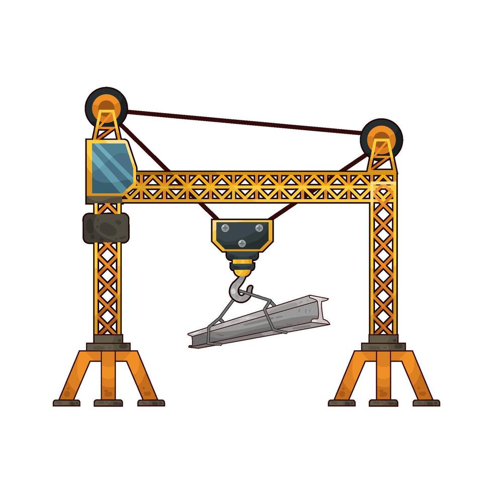 Illustration of tower crane vector