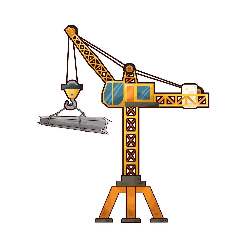 Illustration of tower crane vector