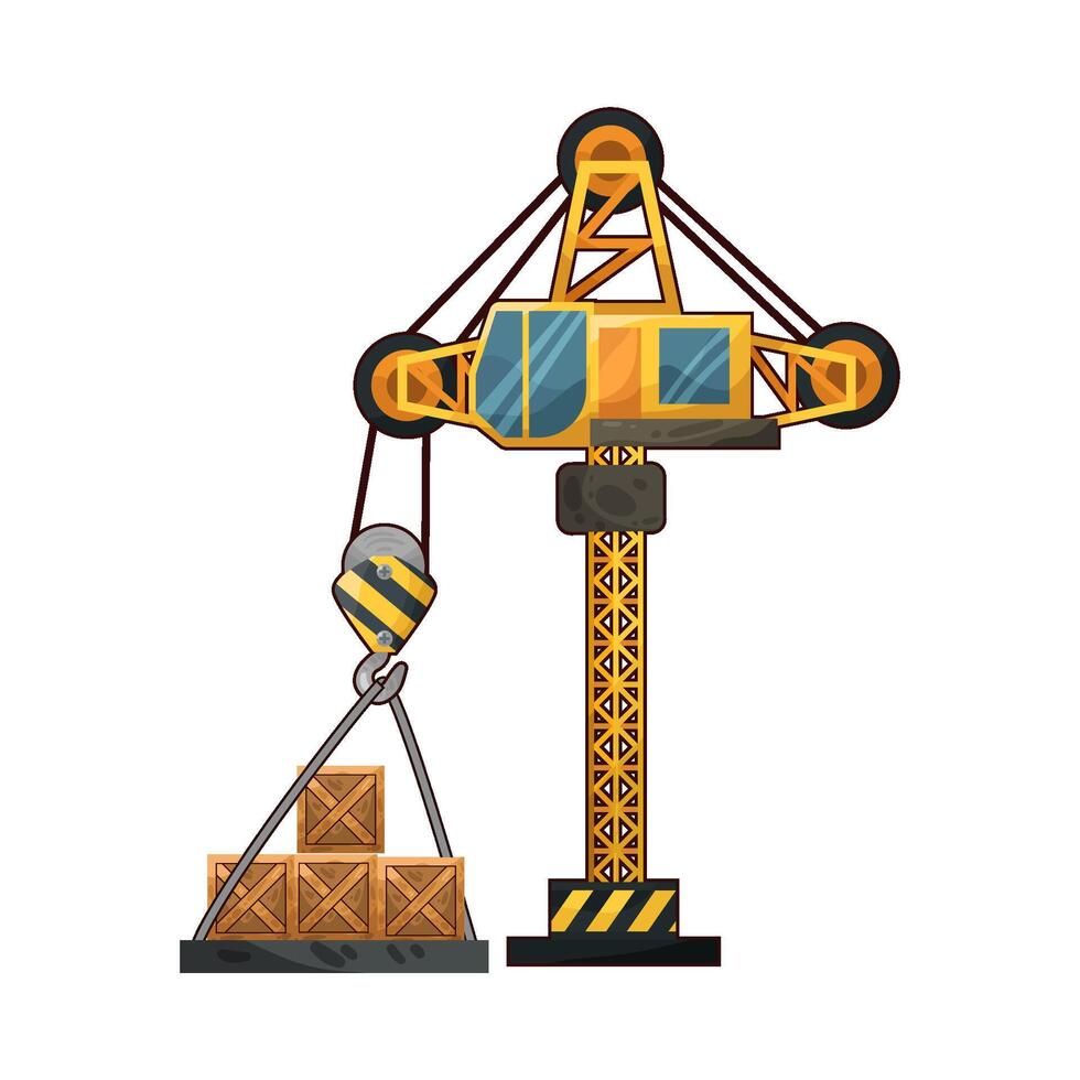Illustration of tower crane vector