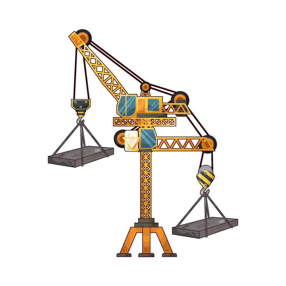 Illustration of tower crane vector