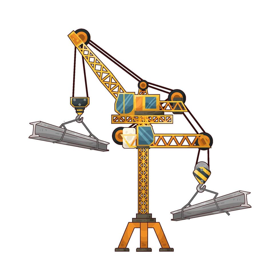 Illustration of tower crane vector