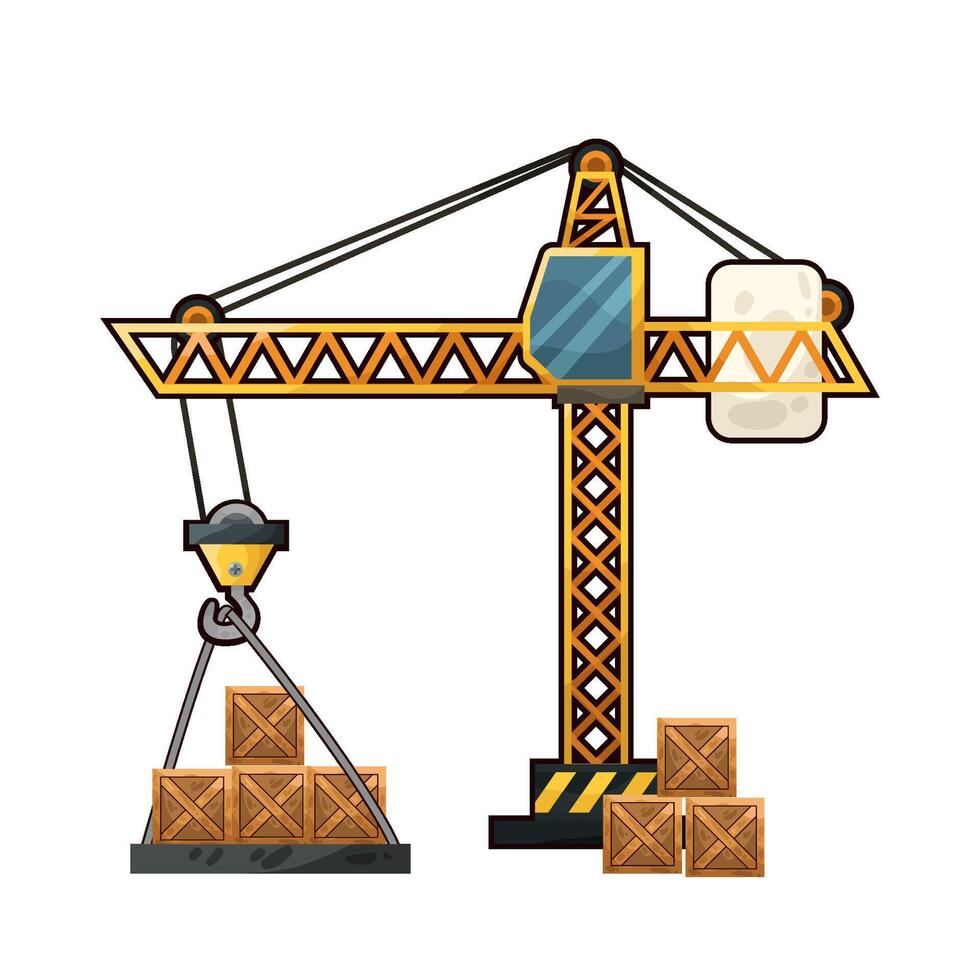 Illustration of tower crane vector