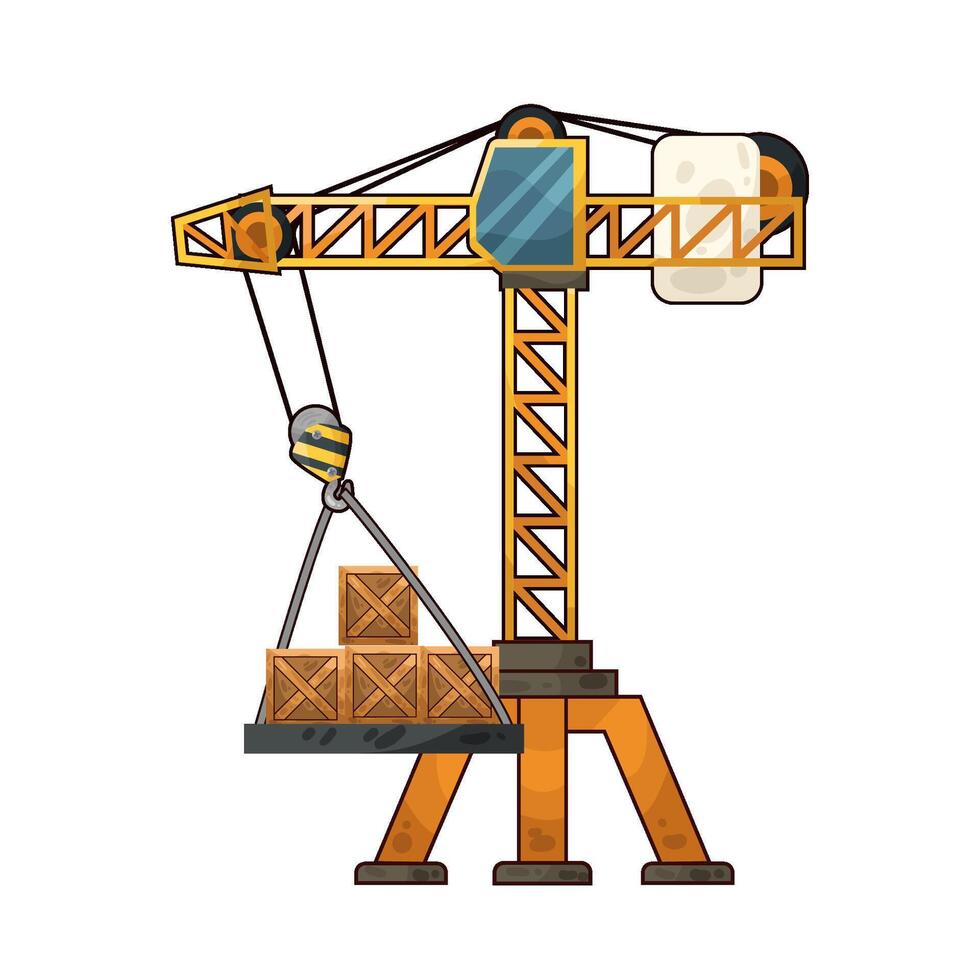 Illustration of tower crane vector