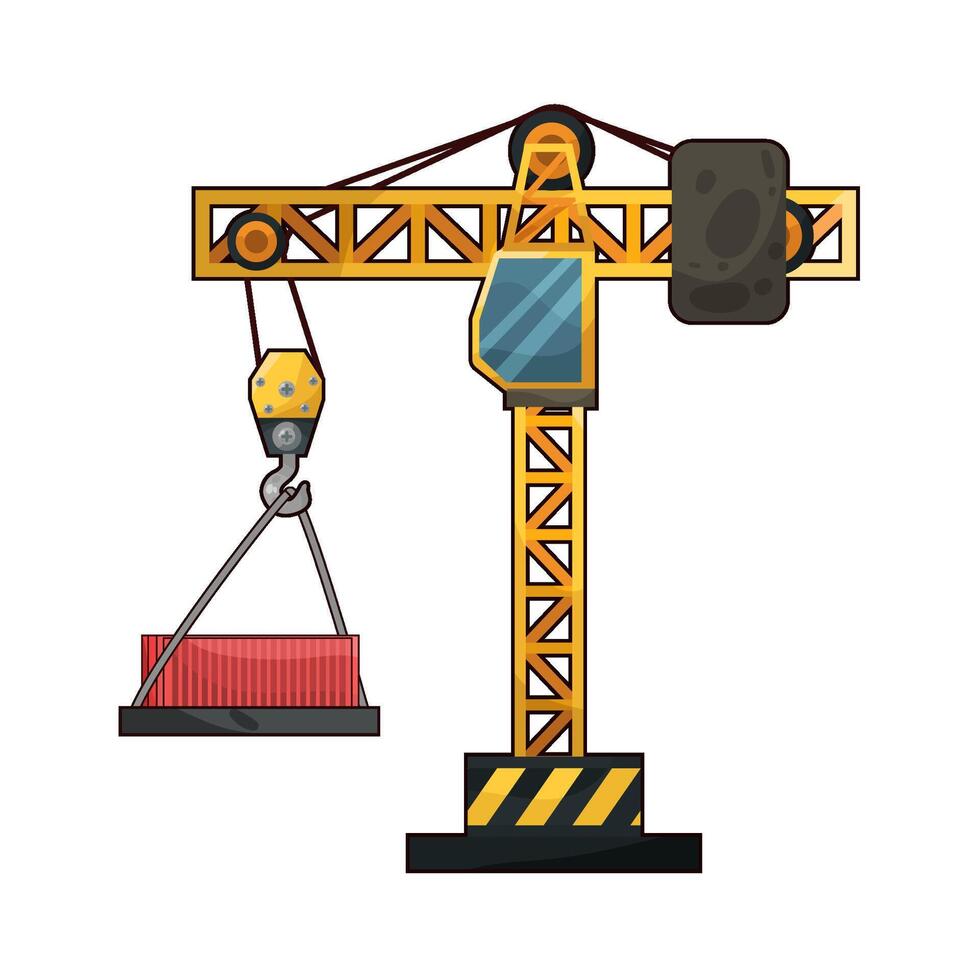 Illustration of tower crane vector