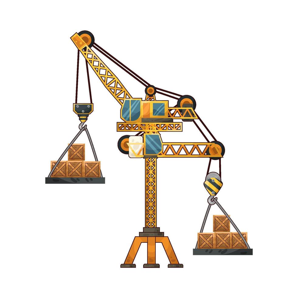 Illustration of tower crane vector