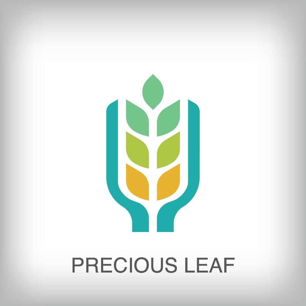 Creative seasonal leaf modern logo. Unique color transitions. Seasonal template intertwined with nature. vector
