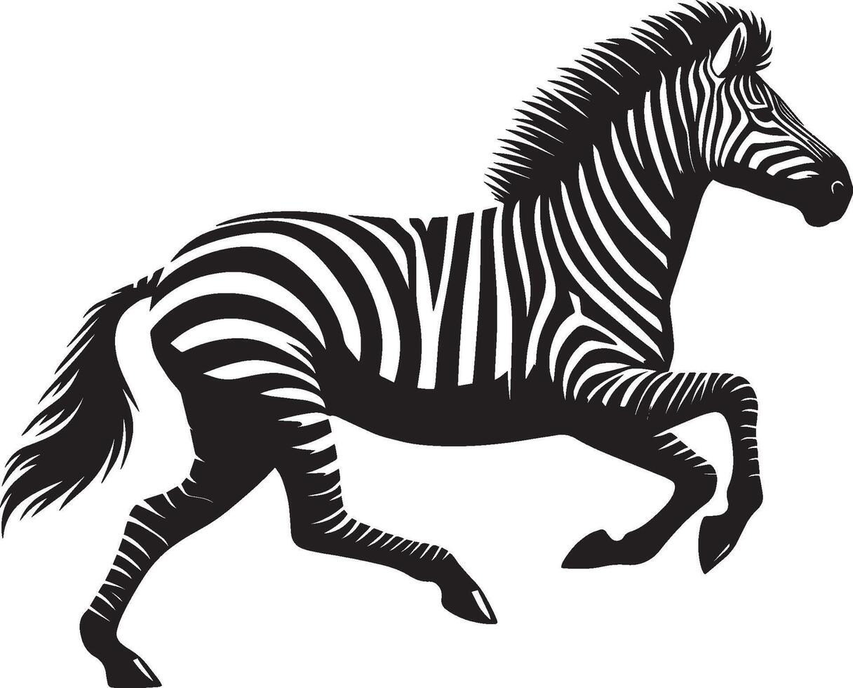 Zebra Silhouette isolated on white background Minimalist shape icon vector