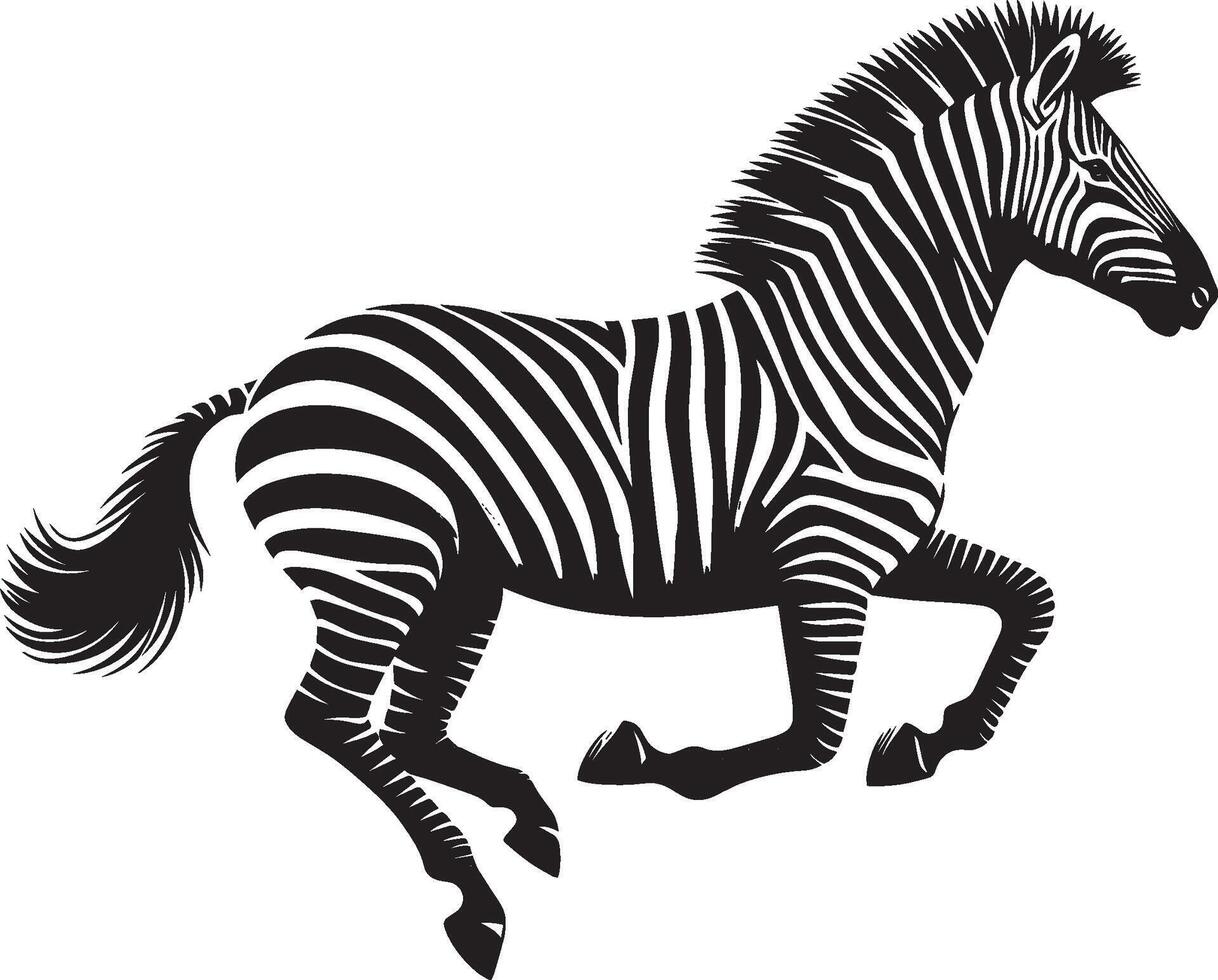 Zebra Silhouette isolated on white background Minimalist shape icon vector