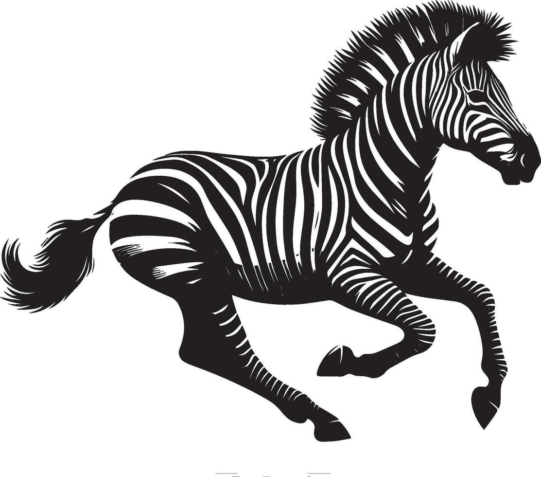 Zebra Silhouette isolated on white background Minimalist shape icon vector