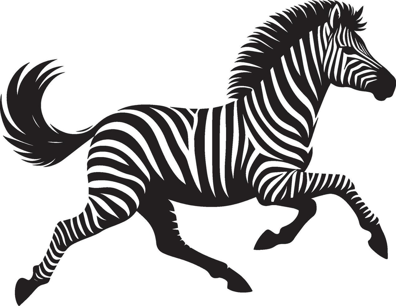 Zebra Silhouette isolated on white background Minimalist shape icon vector