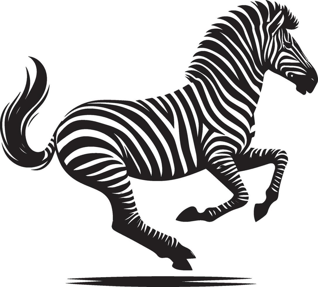 Zebra Silhouette isolated on white background Minimalist shape icon vector