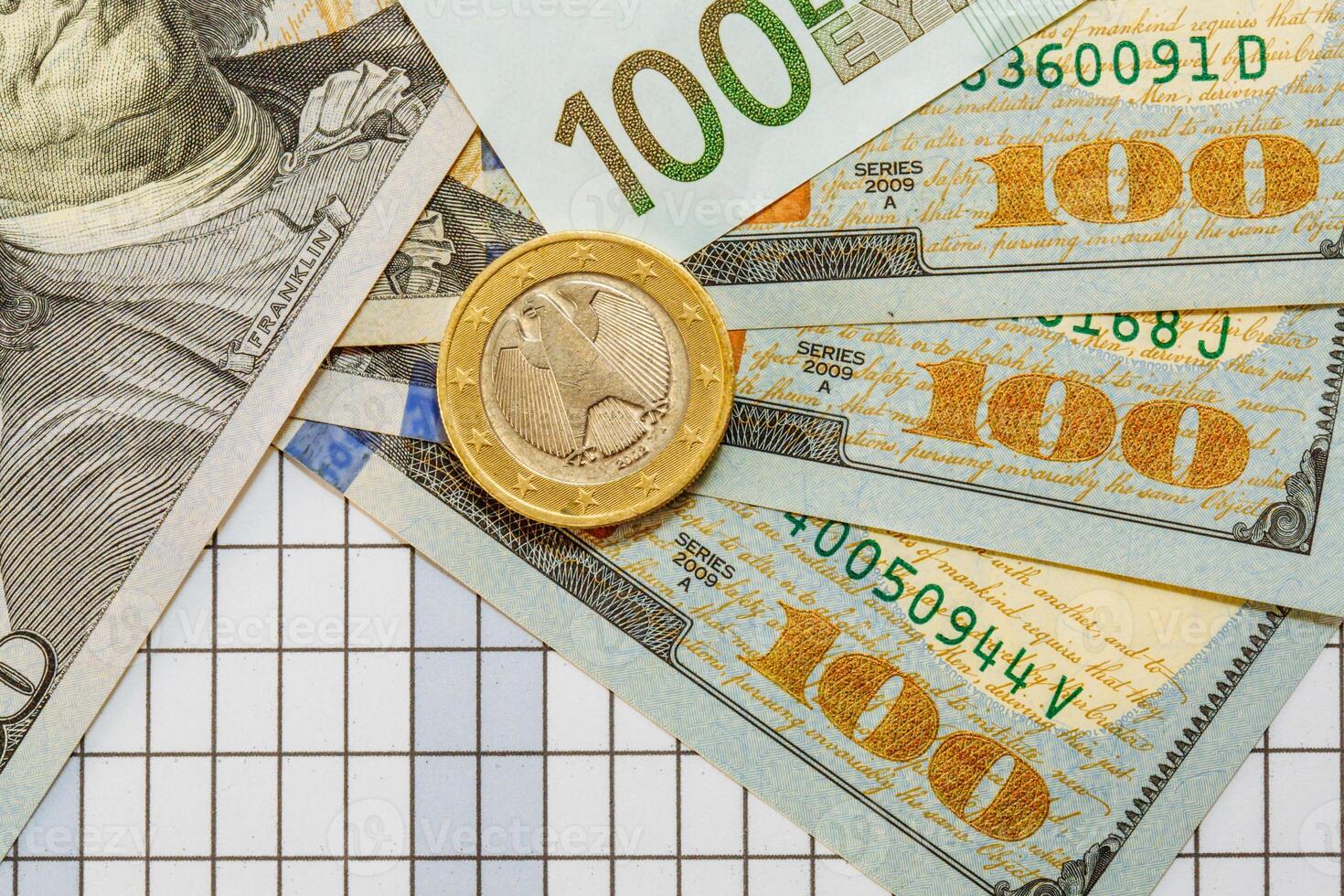 Dollar cash. Banknotes. Coin. The concept of financing. Money. photo