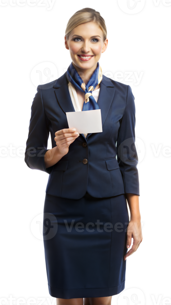 Smiling Businesswoman Holding Blank Cardboard Sign For Marketing png