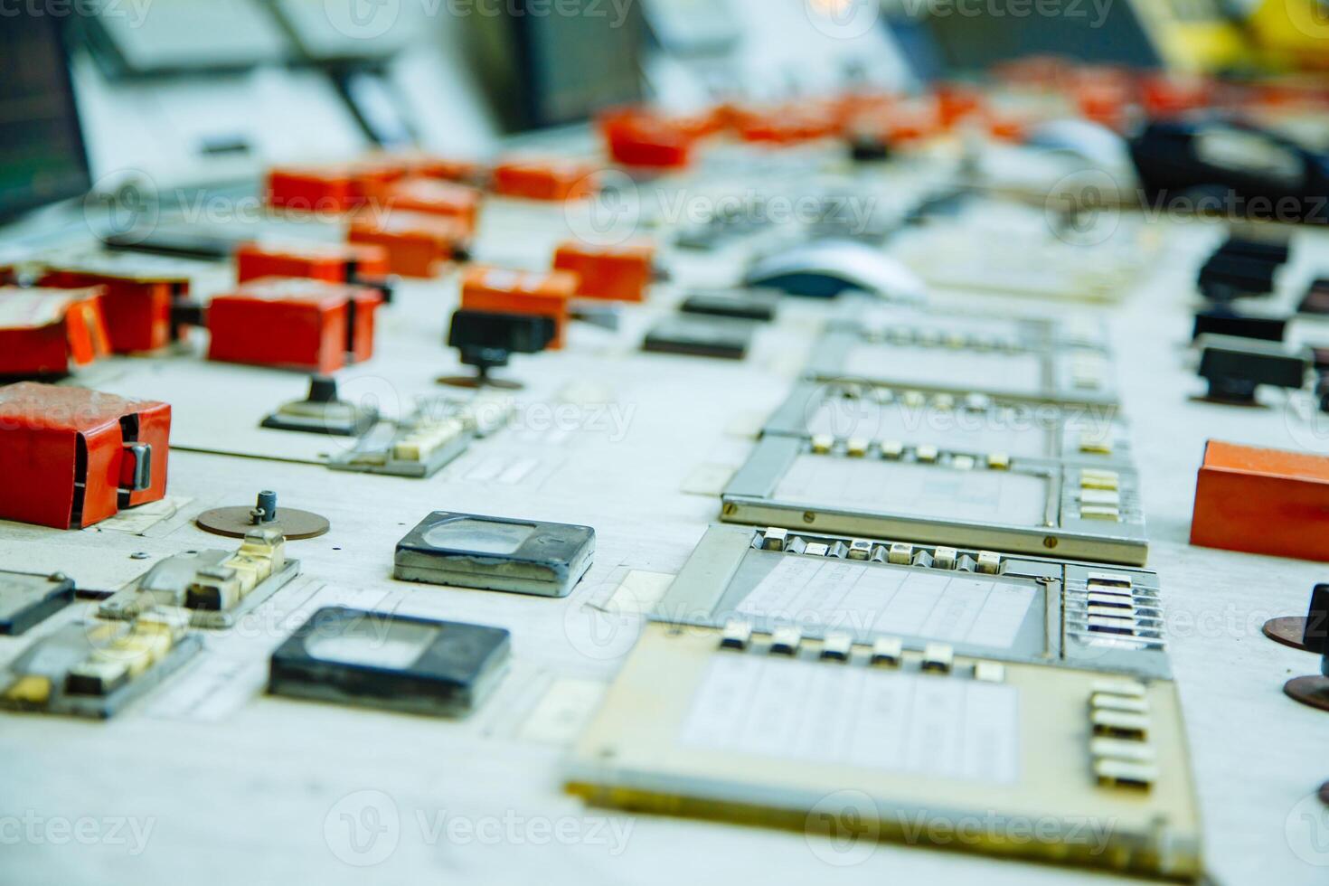 control panel at a nuclear power plant close-up photo