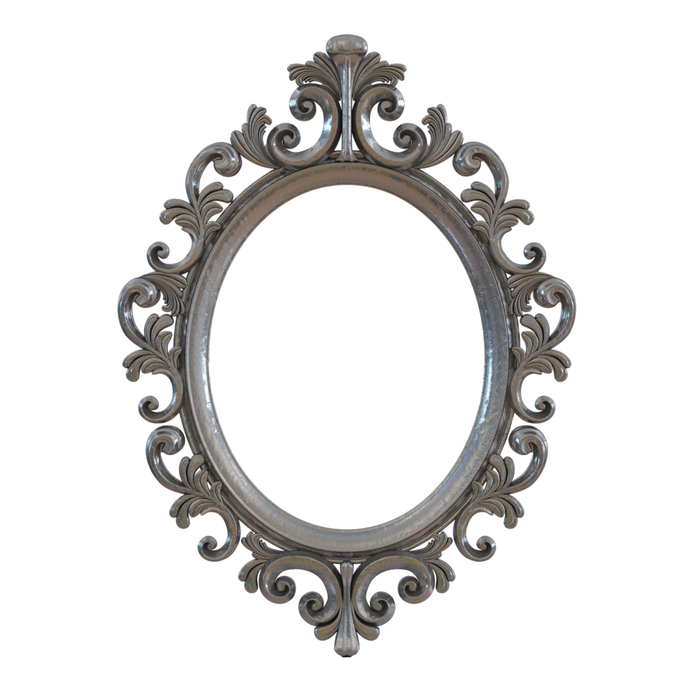 antique silver frame, ornate silver picture frame, vintage frame, oval ornate frame png