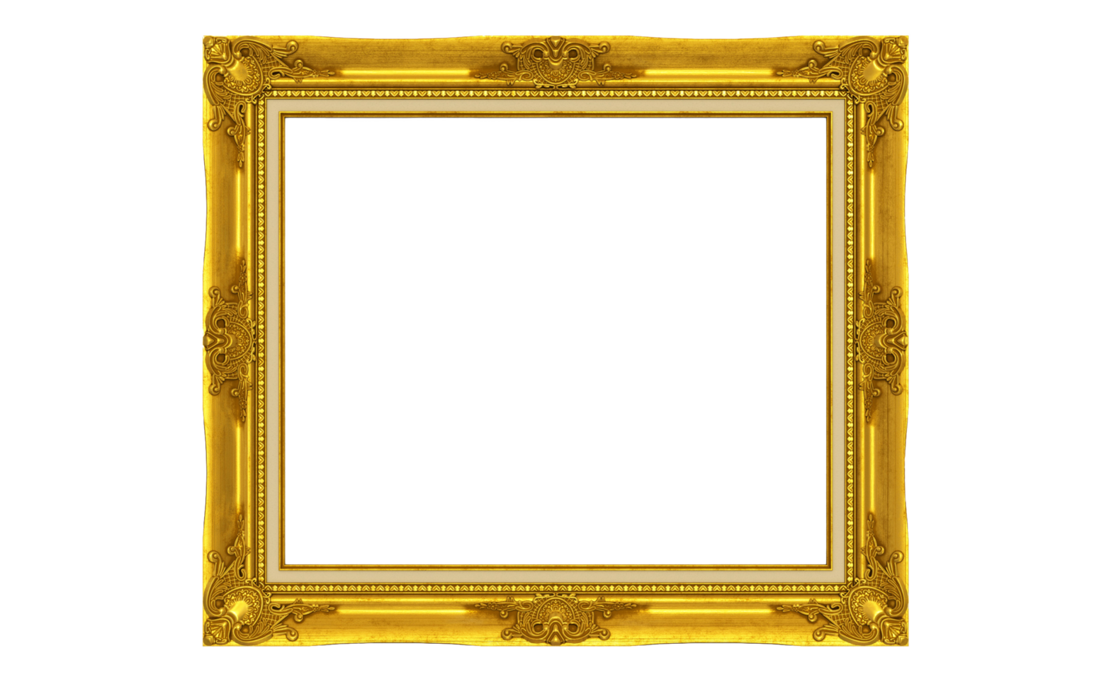 antique gold picture frame, Antique art decoration, Elegant design element png