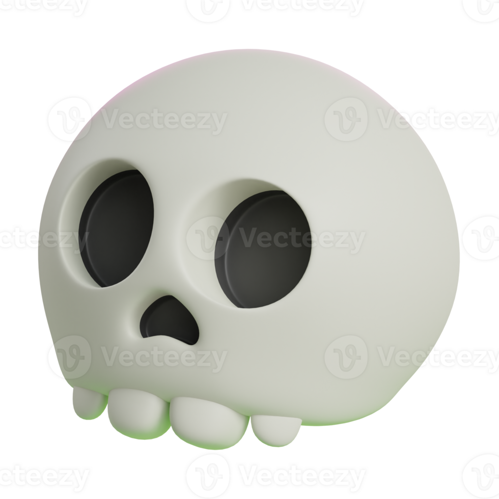 3d skull halloween icon png