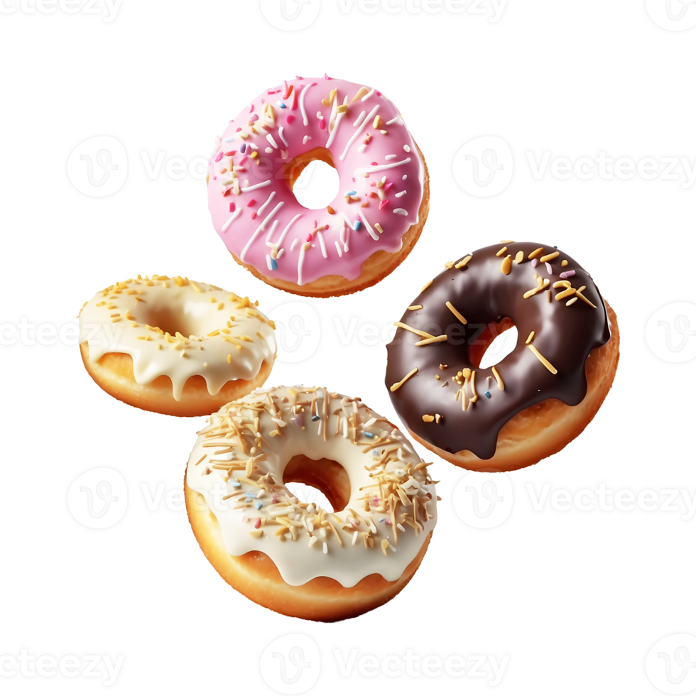 Chocolate Bliss Donut Isolated on Transparent Background png