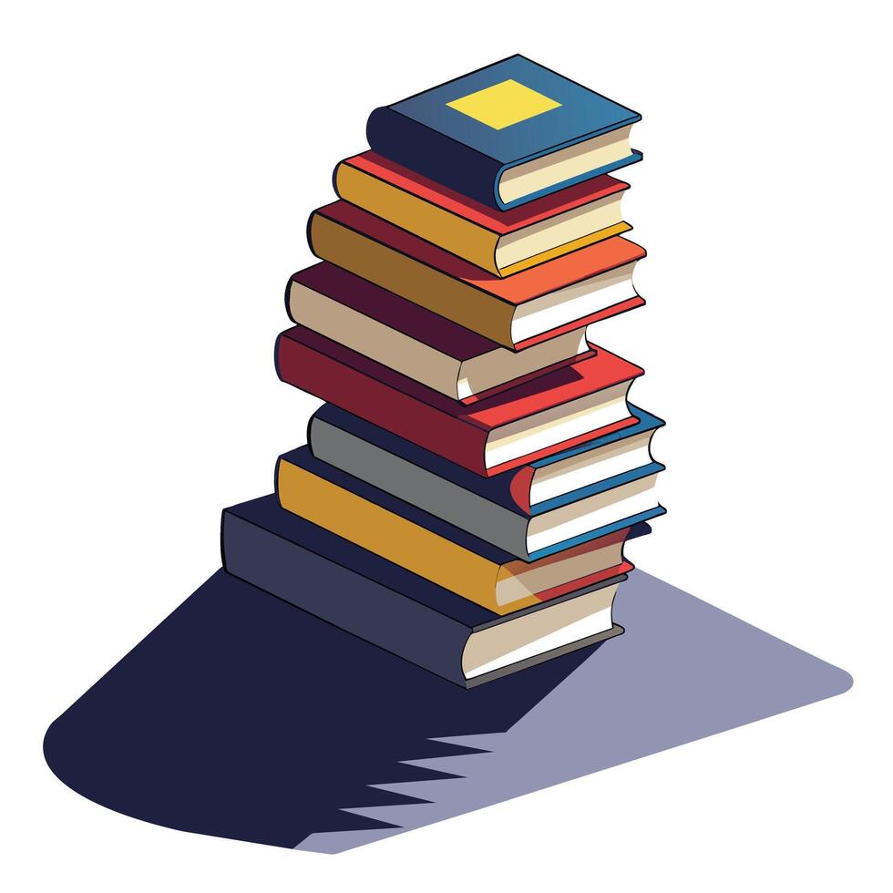Book stack Illustration concept vector
