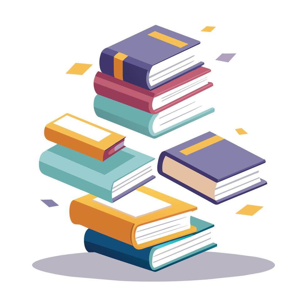 Book stack Illustration concept vector