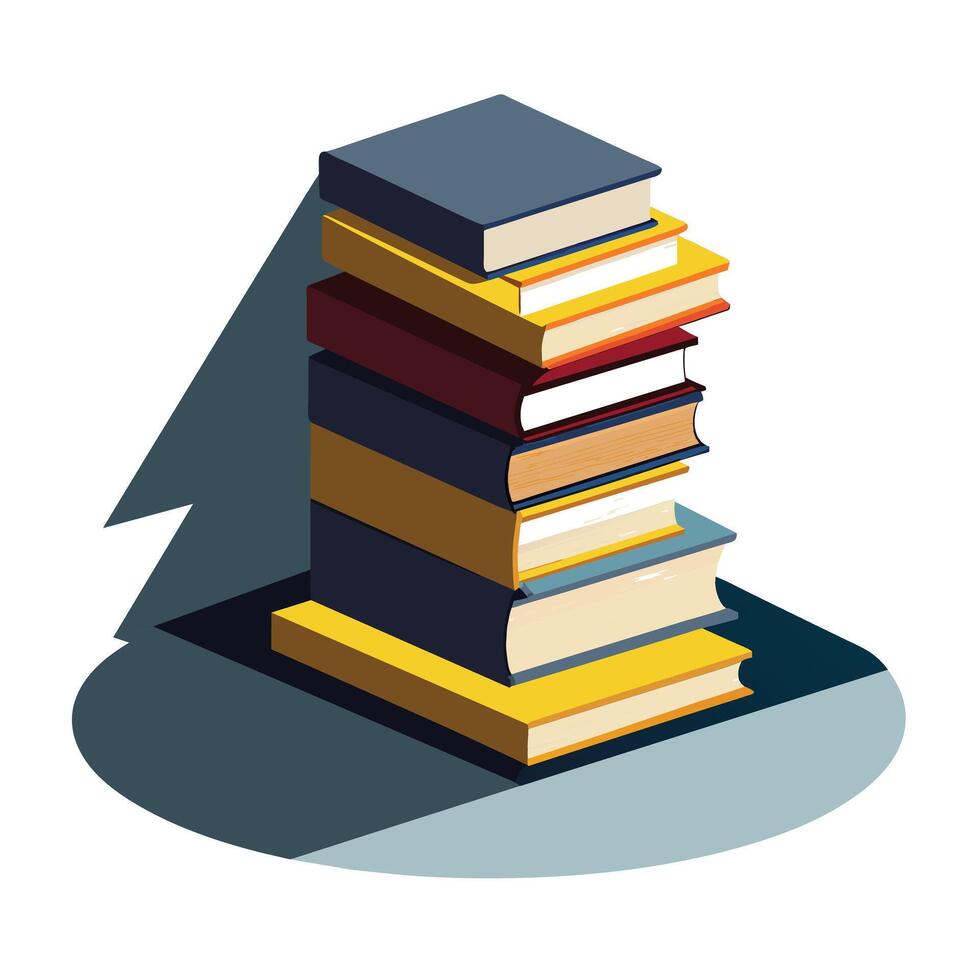Book stack Illustration concept vector
