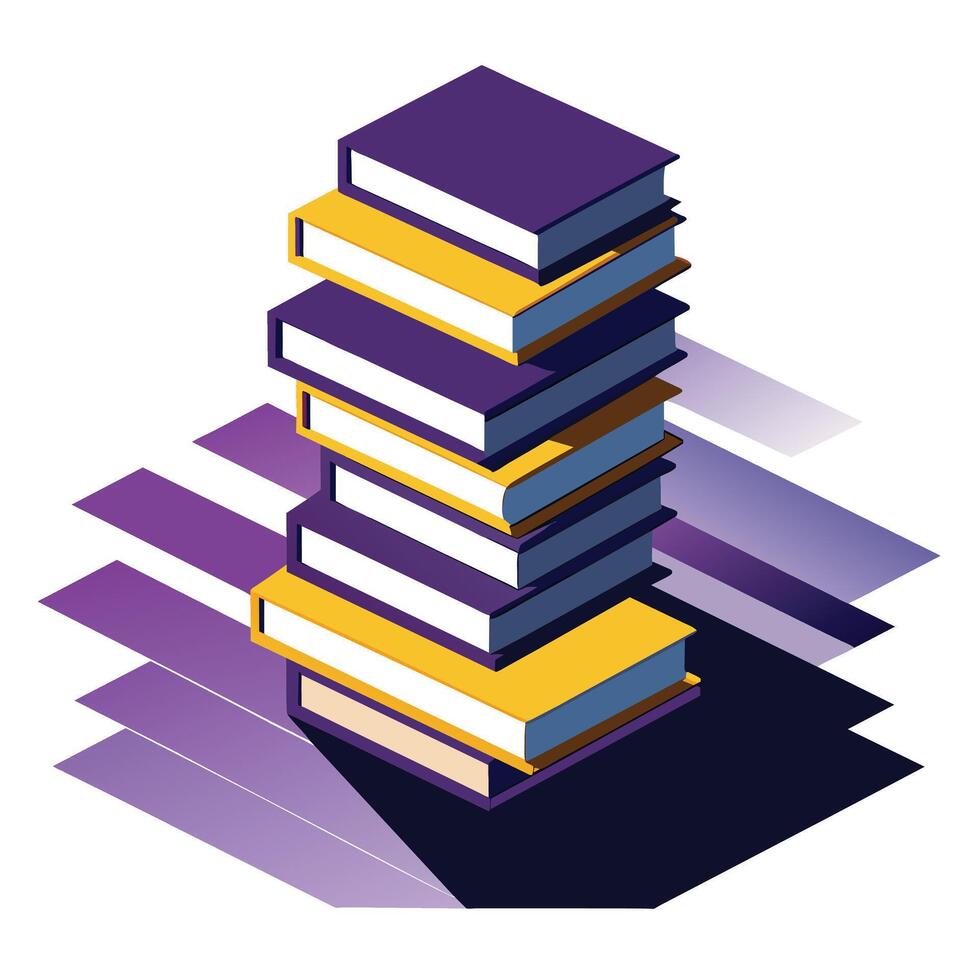 Book stack Illustration concept vector