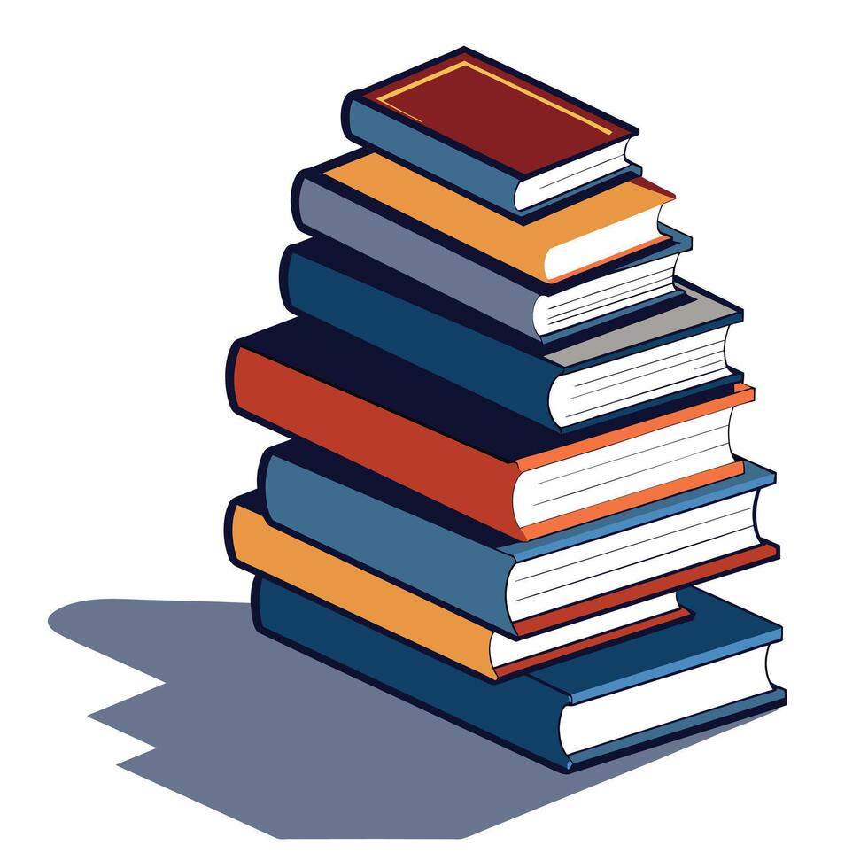 Book stack Illustration concept vector