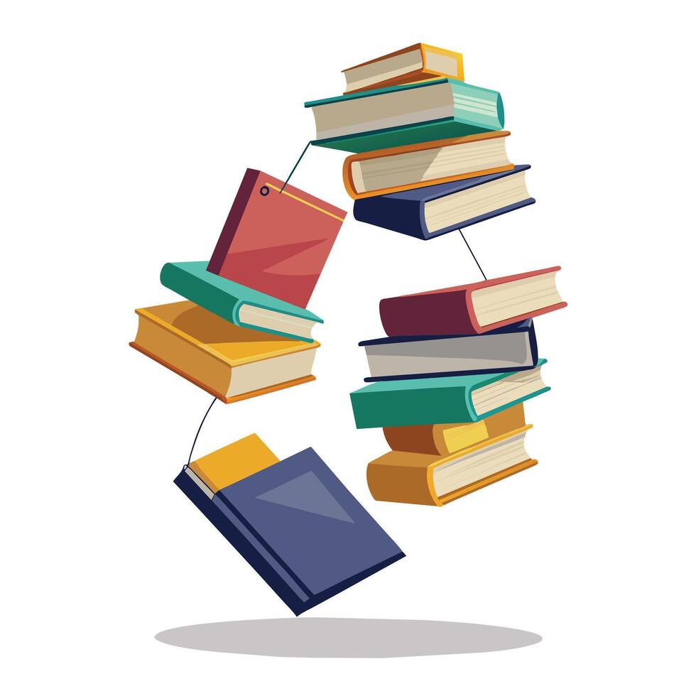 Book stack Illustration concept vector