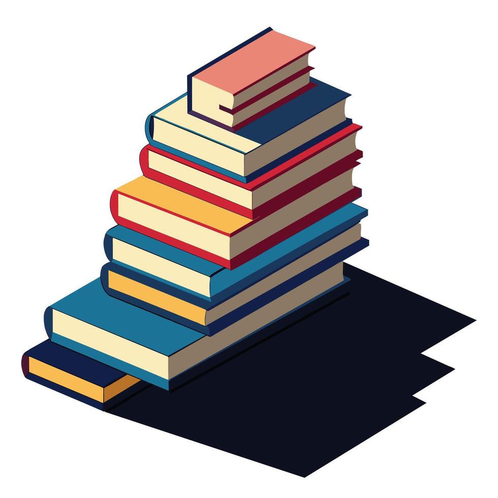 Book stack Illustration concept vector