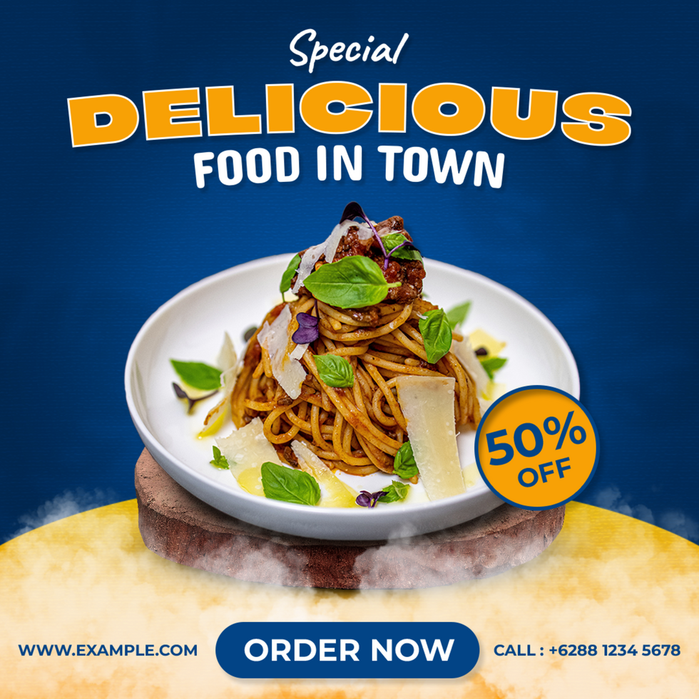 Delicious Food for Social Media Template, Post, Flyer, Brand, Marketing, Ads, Advertisement, Food, Culinary, Branding, Poster psd
