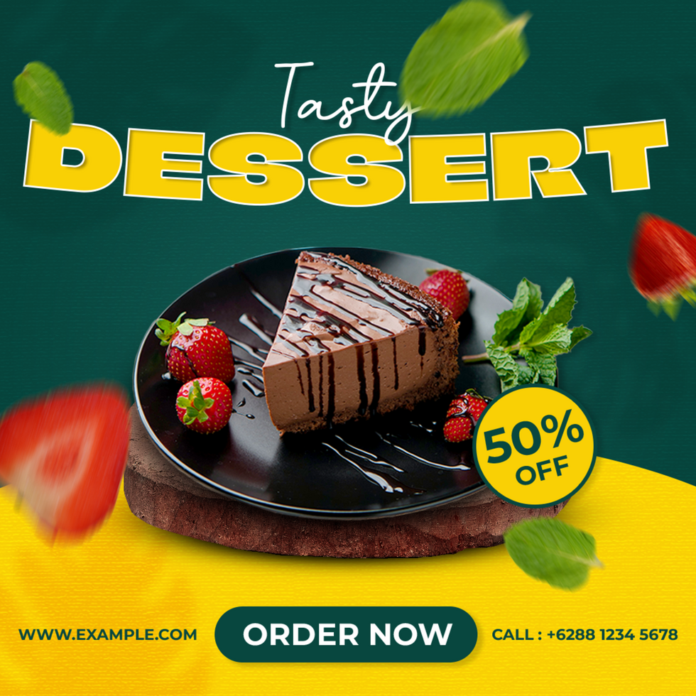 Tasty Dessert for Social Media Template, Post, Flyer, Brand, Marketing, Ads, Advertisement, Food, Culinary, Branding, Poster psd