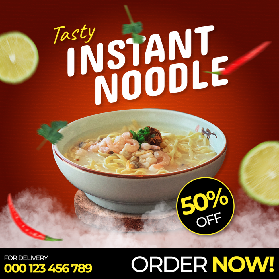 Tasty Noodle for Social Media Template, Post, Flyer, Brand, Marketing, Ads, Advertisement, Food, Culinary, Branding, Poster psd