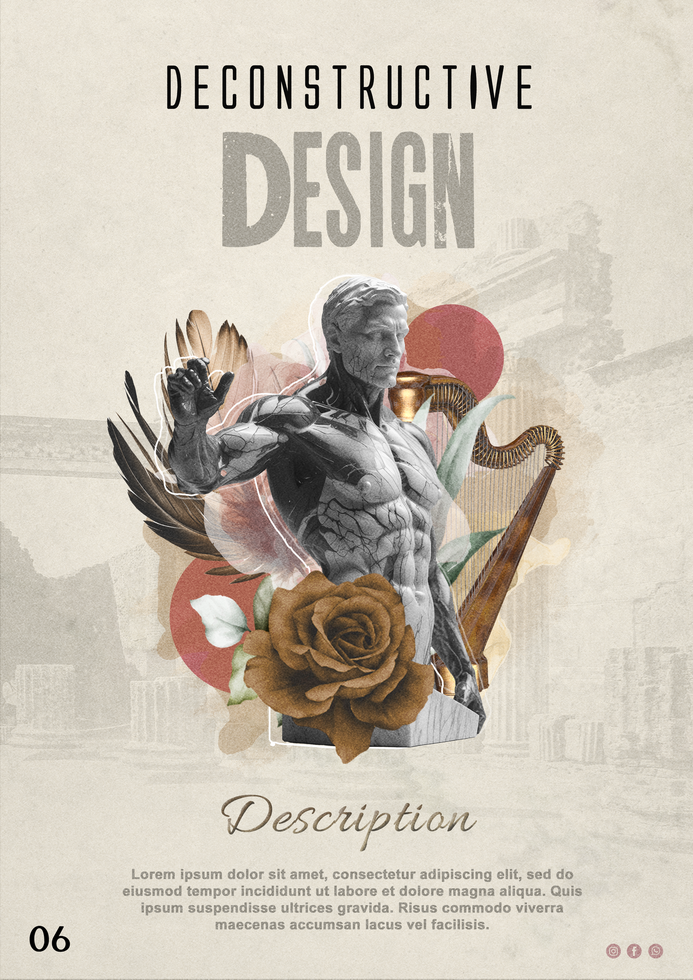 Deconstructive photo collage Design psd