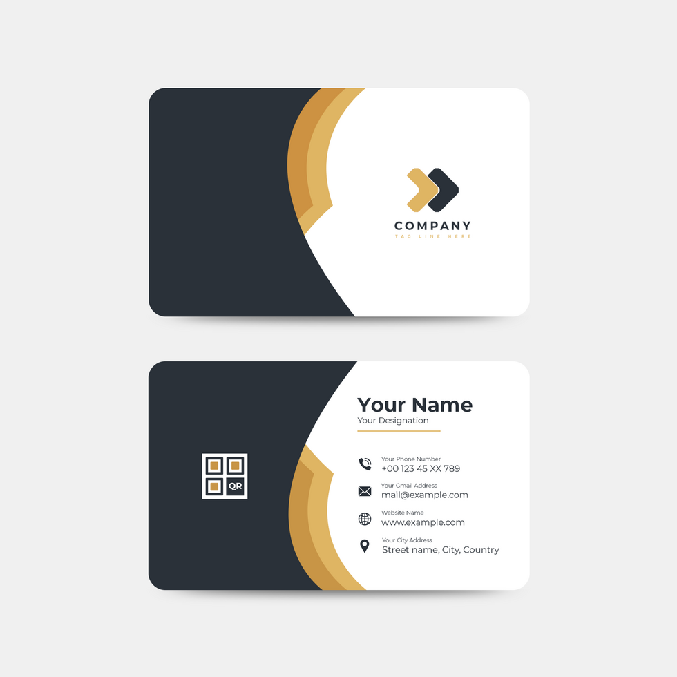 Abstract stylish wave business card template design psd