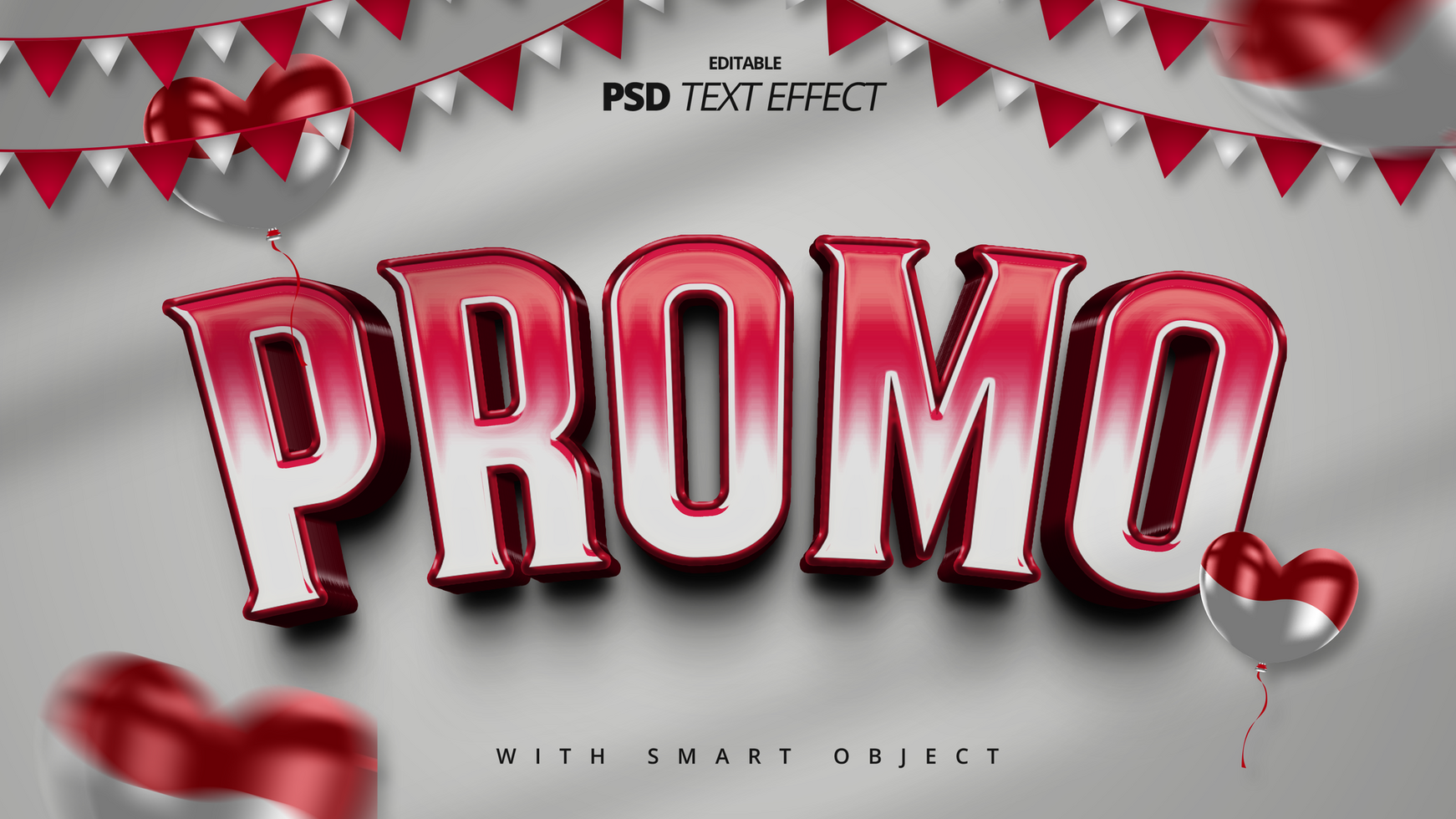 Indonesian red white independence day 3d text effect psd