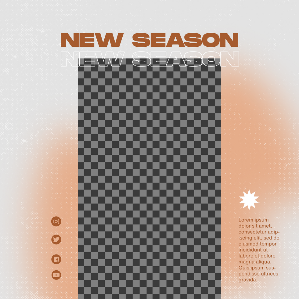 Gradient Orange Social Media Template Design Minimalist gradient theme psd