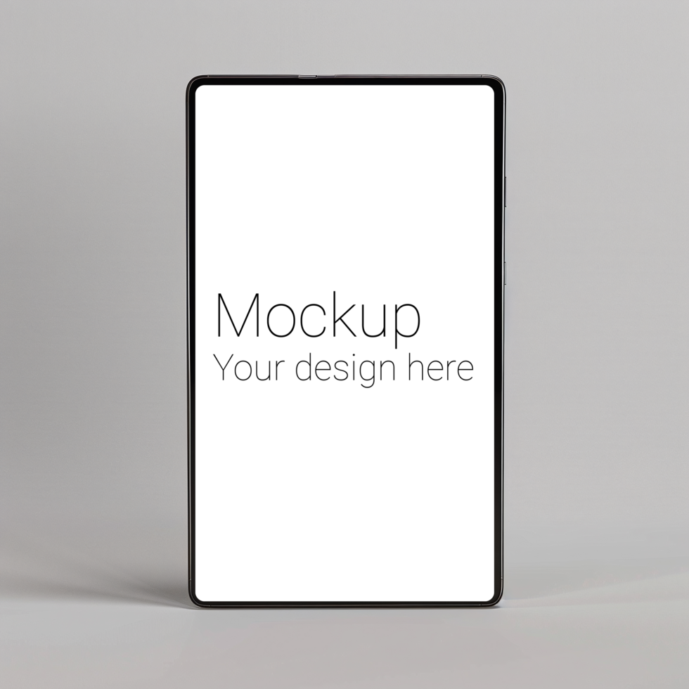 Mockup of black tablet on gray background psd