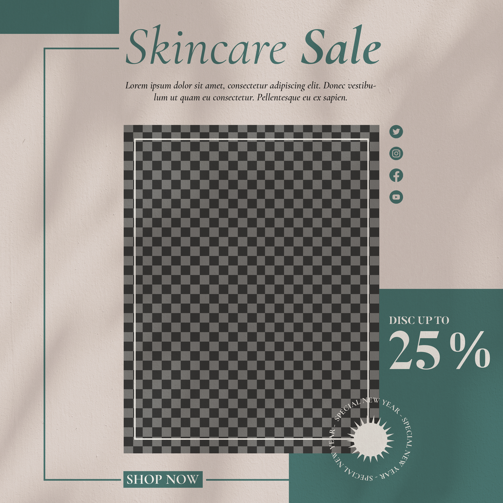 skincare sale social media template post psd