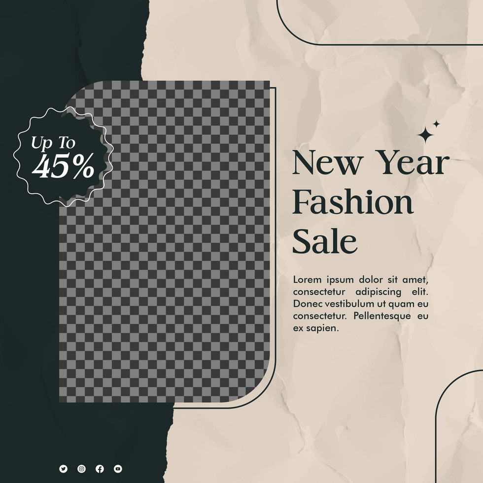 New year fashion social media template psd