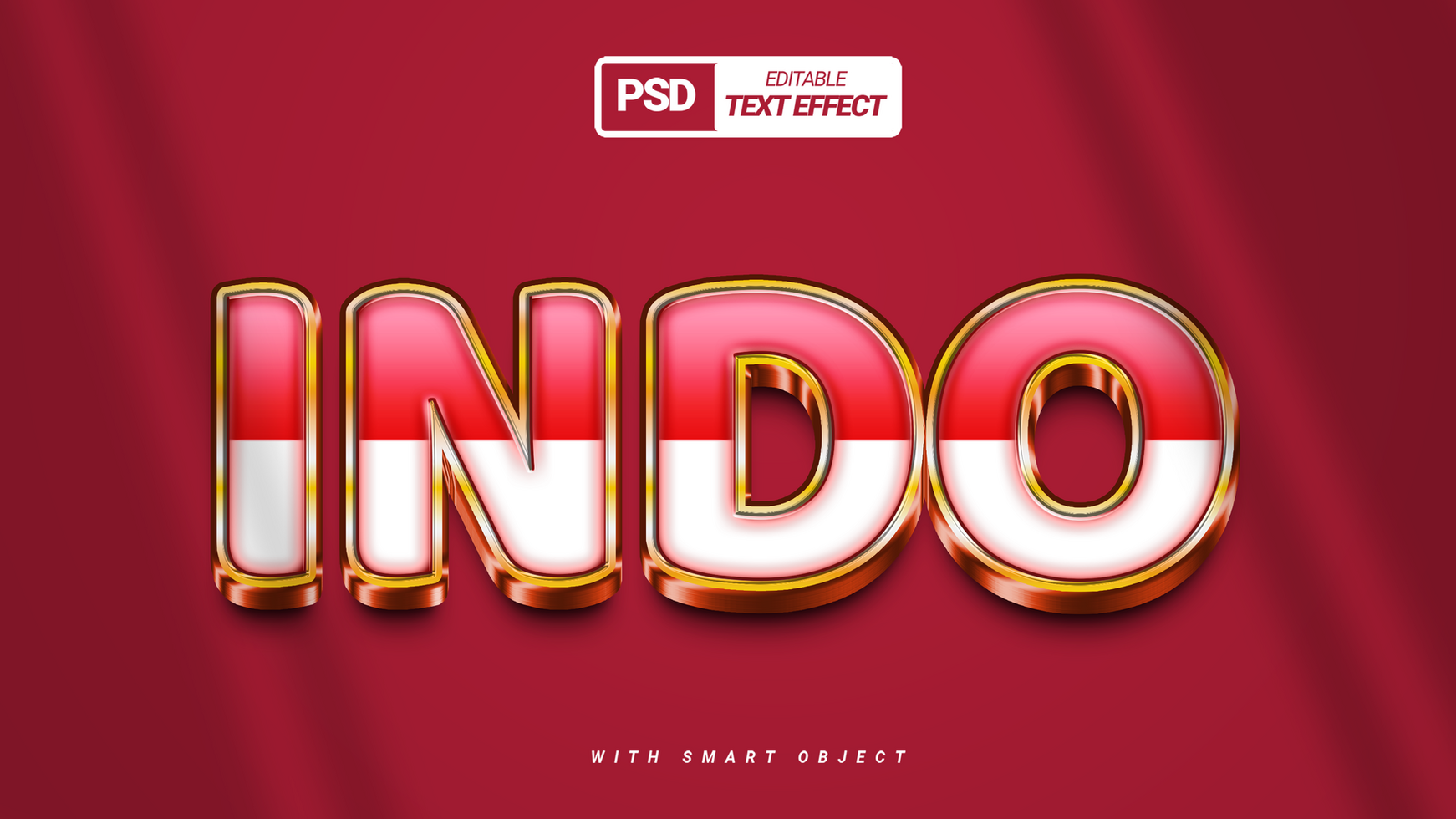 red bold brave 3d elegant editable text effect psd
