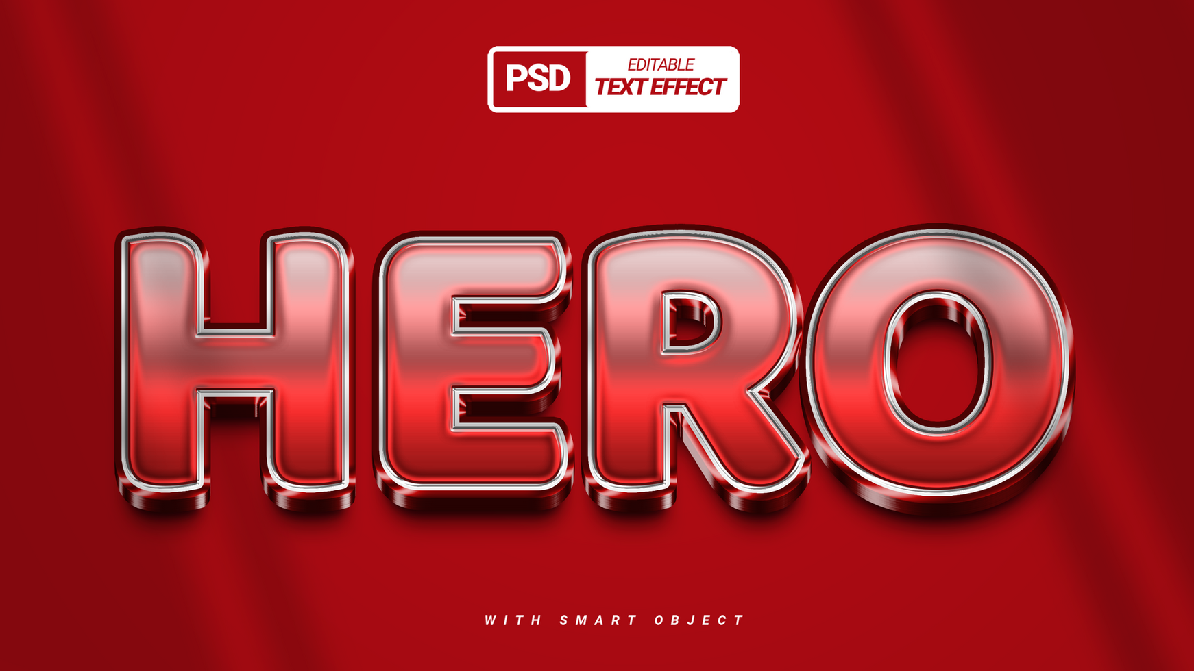 red bold brave 3d elegant editable text effect psd
